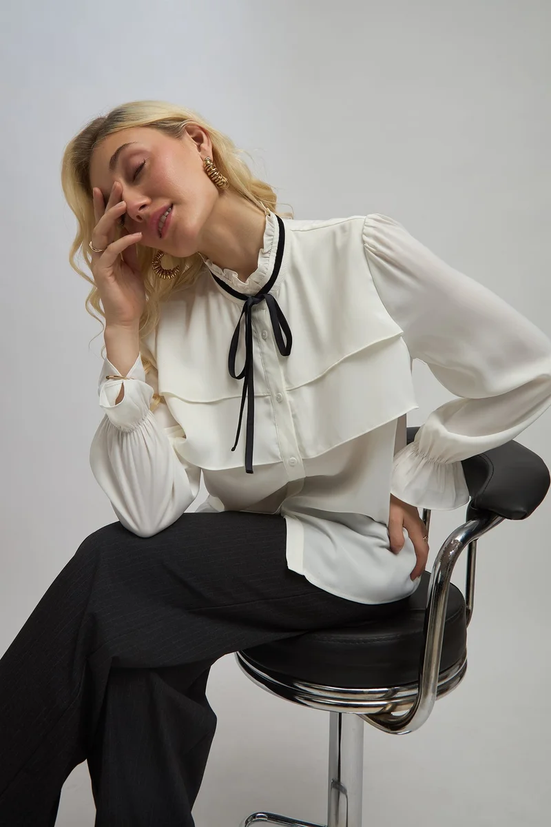 Virgio Solid Georgette Stretch Layered Assymetric Top for Women