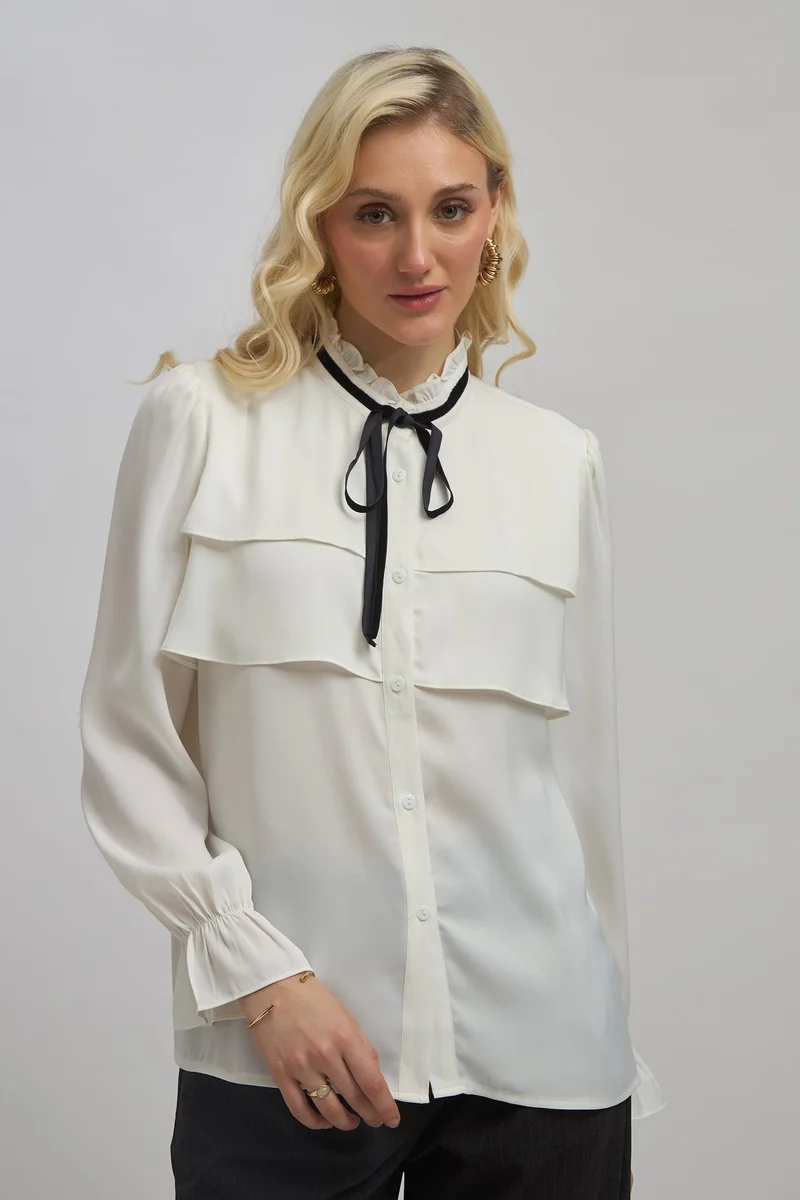 Virgio Solid Georgette Stretch Layered Assymetric Top for Women