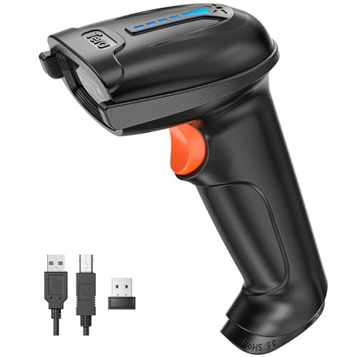 Tera 1D 2D QR Barcode Scanner Wireless and Wired with Battery Level Indicator Digital Printed Bar Code Reader Cordless Handheld Barcode Scanner Compact Plug and Play Model D5100 - Image 1