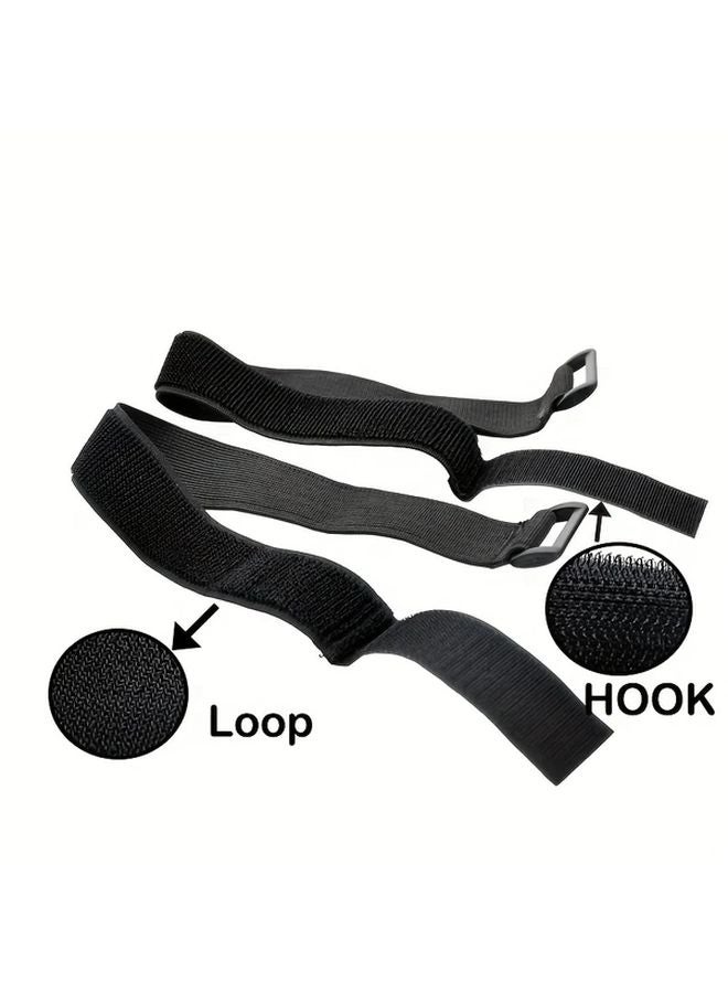 2pcs 38mm Black Nylon Elastic Straps With Hook And Loop Fastener 11 81 Inch - Image 4