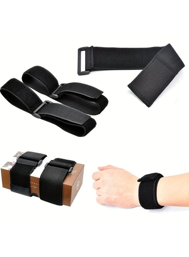 2pcs 38mm Black Nylon Elastic Straps With Hook And Loop Fastener 11 81 Inch - Image 2