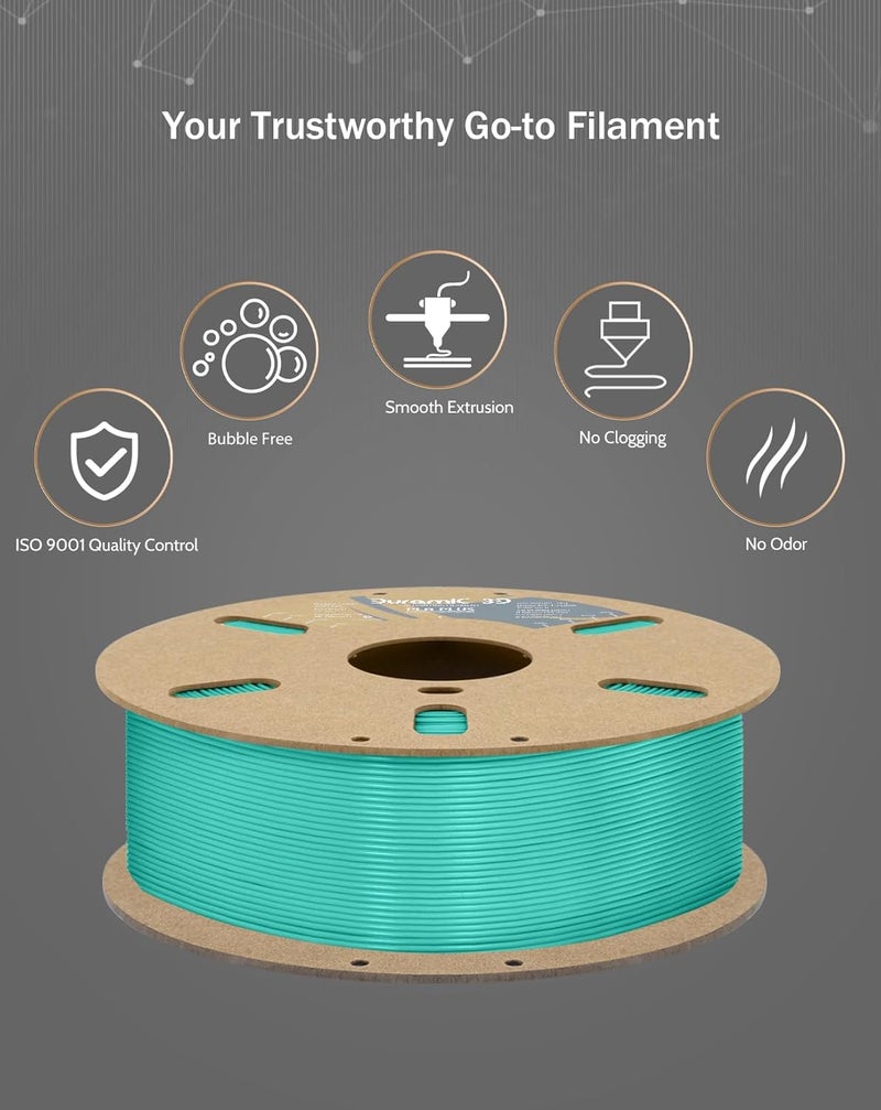 DURAMIC 3D PLA+ Filament 1.75mm 1Kg Cyanblue, PLA Plus Filament 1Kg Spool(2.2lbs) Tougher and Stronger, Dimensional Accuracy Probability +/- 0.02mm - Image 5