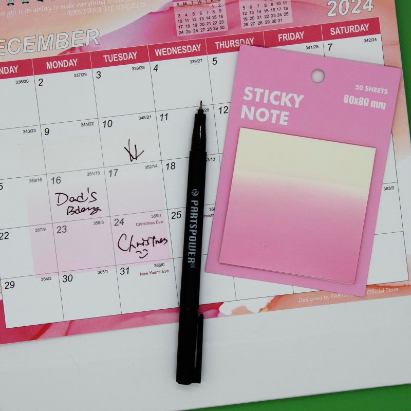 PARTSPOWER Gradient Transparent Sticky Notes, 8x8 cm See Through Notes for Annotating Bible Journaling Office Supplies, 50 Sheets/Pad, 4 Pads - Image 5
