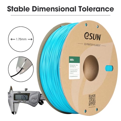 eSUN ABS+ Filament 1.75mm, 3D Printer Filament ABS Plus, Dimensional Accuracy +/- 0.05mm, 1KG Spool (2.2 LBS) 3D Printing Filament for 3D Printers, Light Blue - Image 5