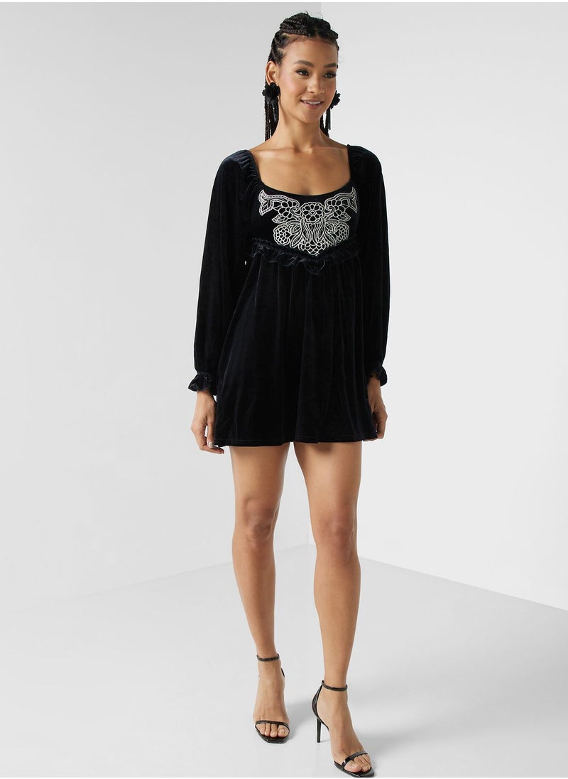 Miss Selfridge - Contrast Print Detail Dress - Image 1