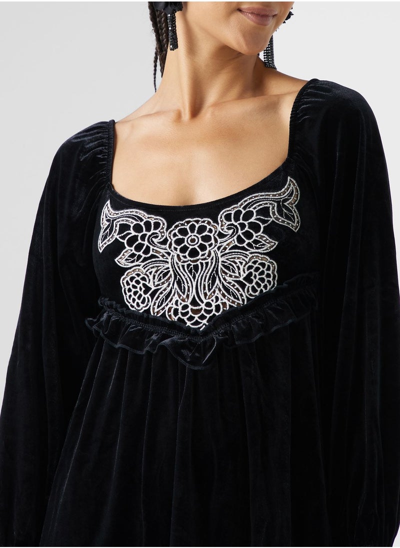 Miss Selfridge - Contrast Print Detail Dress - Image 1