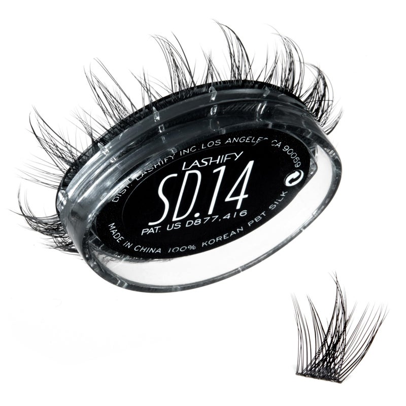 Lashify Stardust 14mm Gossamer DIY Eyelash Extensions Refill, The Multi-Length Multi Layered Lash, Thin Fibers of the Classic "C" Style, Black, Easy False Lashes - Image 1