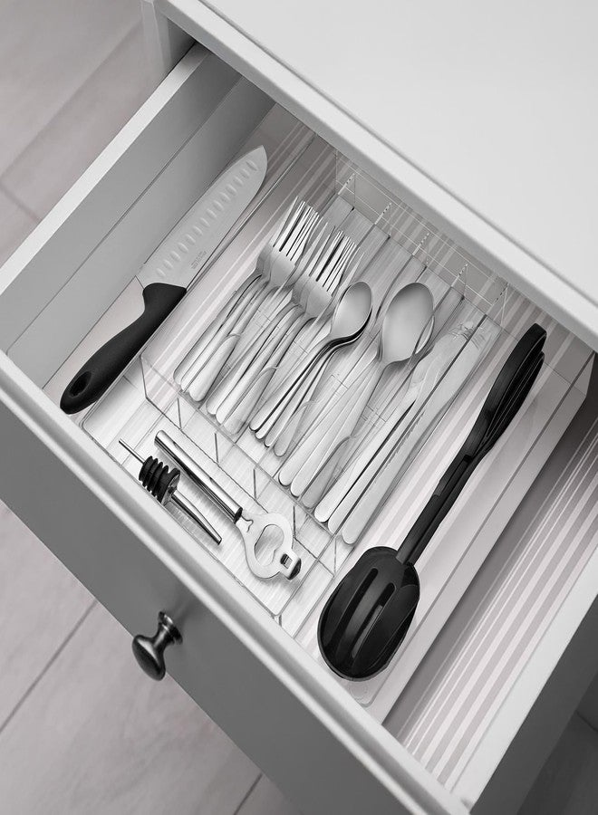 Sorbus Silverware Organizer - Expandable Kitchen Drawer Organizer, Non Slip Adjustable Utensil Organizer, Cutlery Tray for Forks, Knives, Spoons - Multipurpose Flatware and Kitchen Storage Solution - Image 5