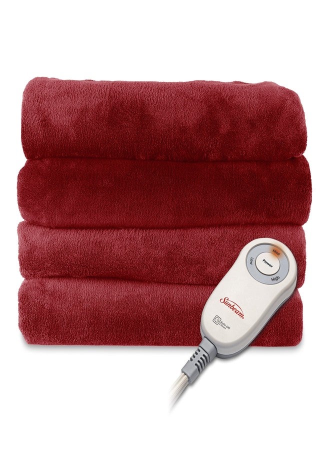 Sunbeam TSM8US-R385-32A00 Microplush Heated Throw, Red Brick - Image 1