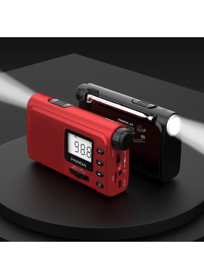 Panda 6243 Radio, Full Band Portable, Illuminated, Card-Insertable, Small, For Elderly, Handheld, Car-Mounted, Backup, Semiconductor, Black - Image 2