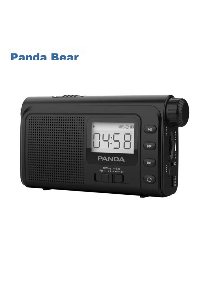 Panda 6243 Radio, Full Band Portable, Illuminated, Card-Insertable, Small, For Elderly, Handheld, Car-Mounted, Backup, Semiconductor, Black - Image 1