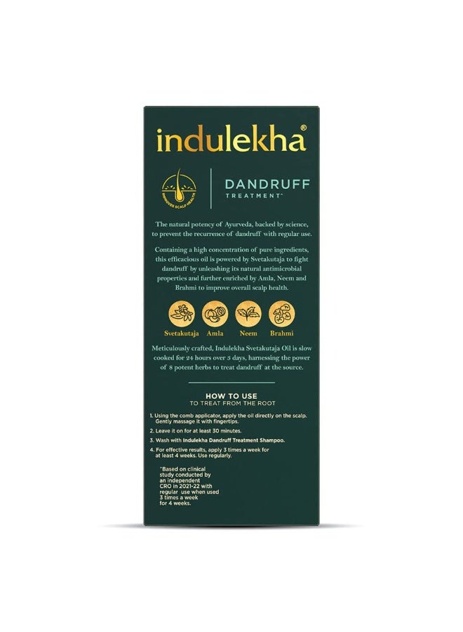Indulekha Svetakutaja Ayurvedic Hair Oil 100 ml|Ayurvedic Medicinal oil for dandruff treatment with Svetakutaja-Comb Applicator Bottle for Men & Women - Image 2