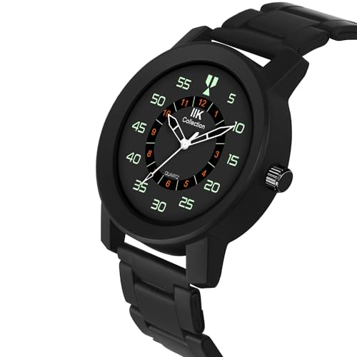 IIK COLLECTION Watches for Men Round Numerical Dial Analogue Men Watch|Long Battery Life|Stainless Steel Bracelet Black Chain with Long Lasting Polish Watches for Boys. - Image 3