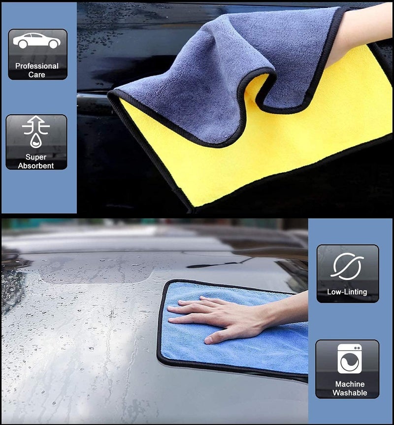 Outlay Home Scratchless Microfiber Cloth & Towel-Thick Lint Free Multipurpose for Automotive Car Bike scooty Cleaning Polishing Washing & Detailing - 30x40 cms, 800 GSM - Multicolor, 4 Pieces - Image 3