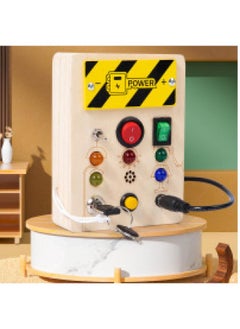 Generic Wooden Children's Educational Switch Power Led Light Busy Board Busy Light Button Early Education Educational Toys 