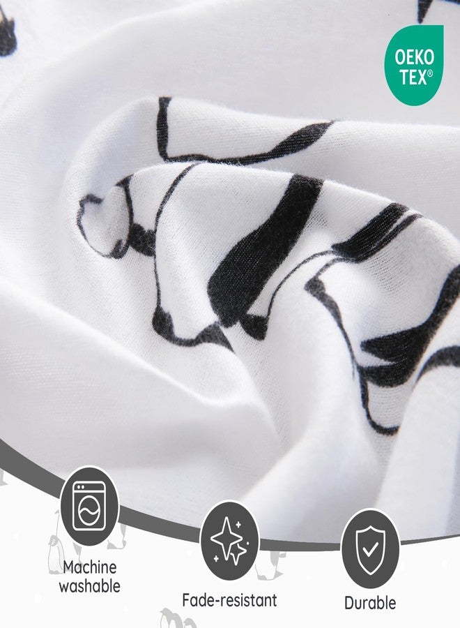 LONAVA 100% Organic Cotton Flannel Sheet Set 4 Pieces, Warm&Cozy Velvety Soft Heavyweight - Double Brushed Flannel, 16 inch Deep Pocket Bedsheets,(Queen,Peguin) - Image 4