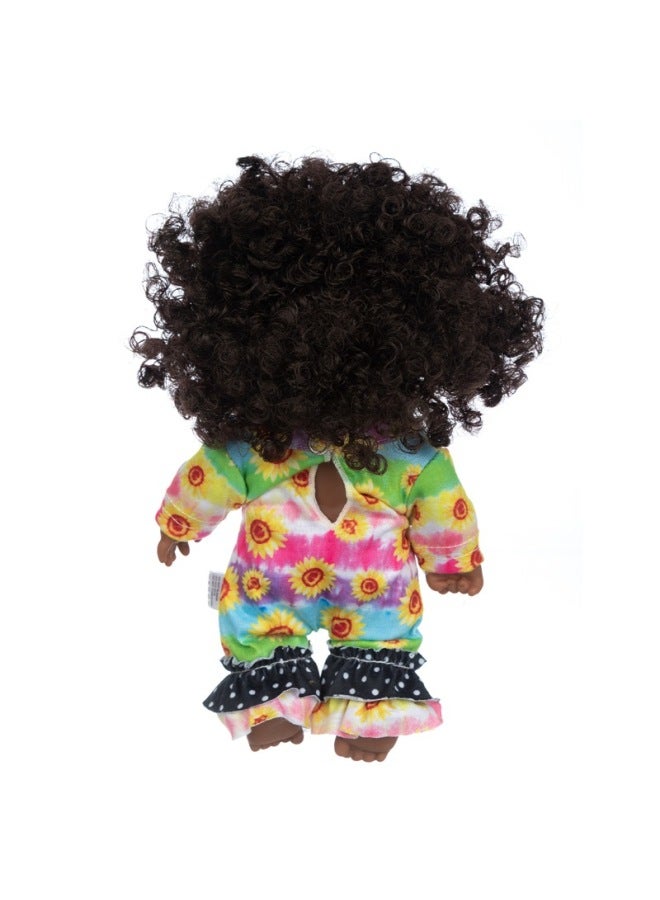 Direct Supply Vinyl Doll 8 Inch African Black Doll Children's Simulation Baby 20cm Rebirth Doll Toy-Color:Q8-054C Red Blue Sleeve Shorts-Height:8 Inch Vinyl Doll - Image 5