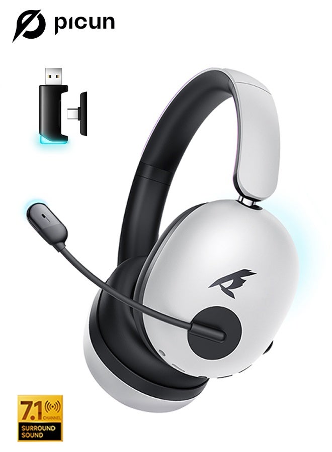 Picun Wireless Gaming Headset, 7.1 Surround Sound Gaming Headphones Bluetooth ENC Noise Canceling Mic, Bluetooth Headset for PC PS5 PS4 Mac Switch - Image 1