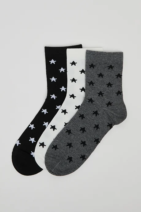 أر أند بي 3 Pack Patterned Crew Socks