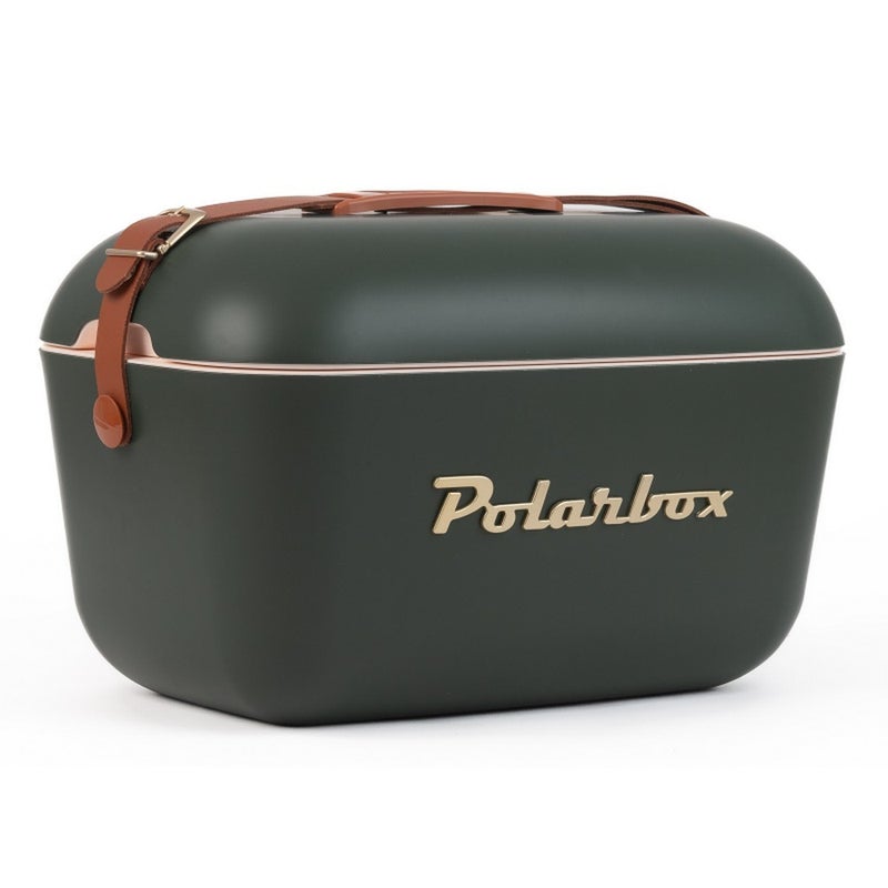 Polarbox صندوق التبريد الكلاسيكي بولار بوكس 20 لتر - غابة خضراء مع لمسات ذهبية، صندوق تبريد محمول معزول للتخييم، الشواء، النزهات، والأنشطة الخارجية - Image 1