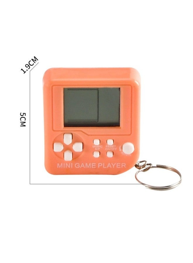 Mini Handheld Tetris Game Machine Toy Keychain Children's Educational Decompression Ornaments Student Small Gifts-Model:Orange [Tetris Game Machine] 26 Kinds Of Games