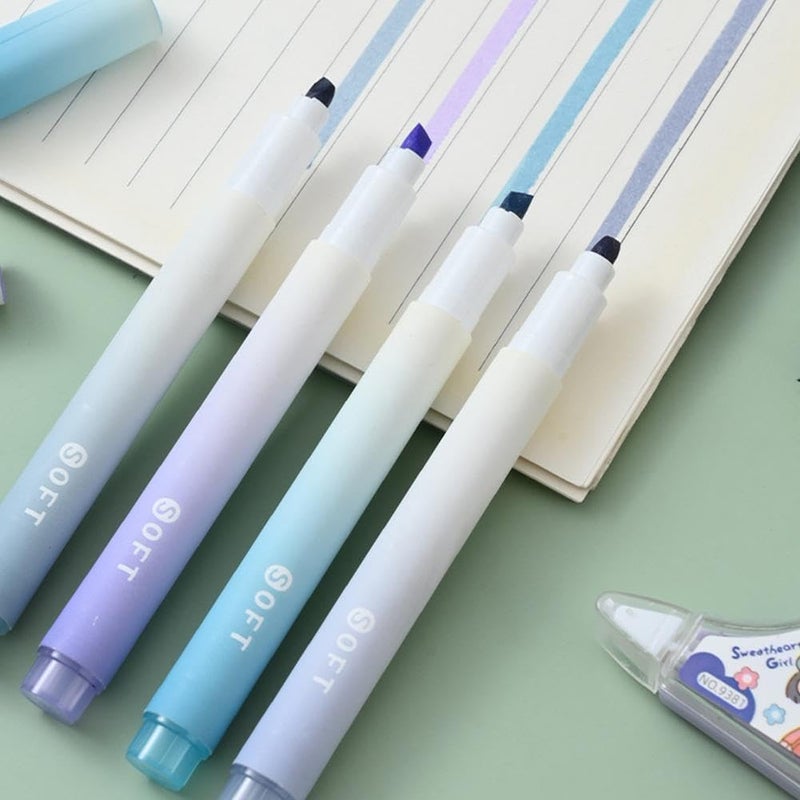 CLOSAL ® Aesthetic Cute Highlighter Pen || Highlighters Markers Pen || Pastel Highlighter Pen Set || Cute Highlighter Pastels (Blue & Green) - Image 4