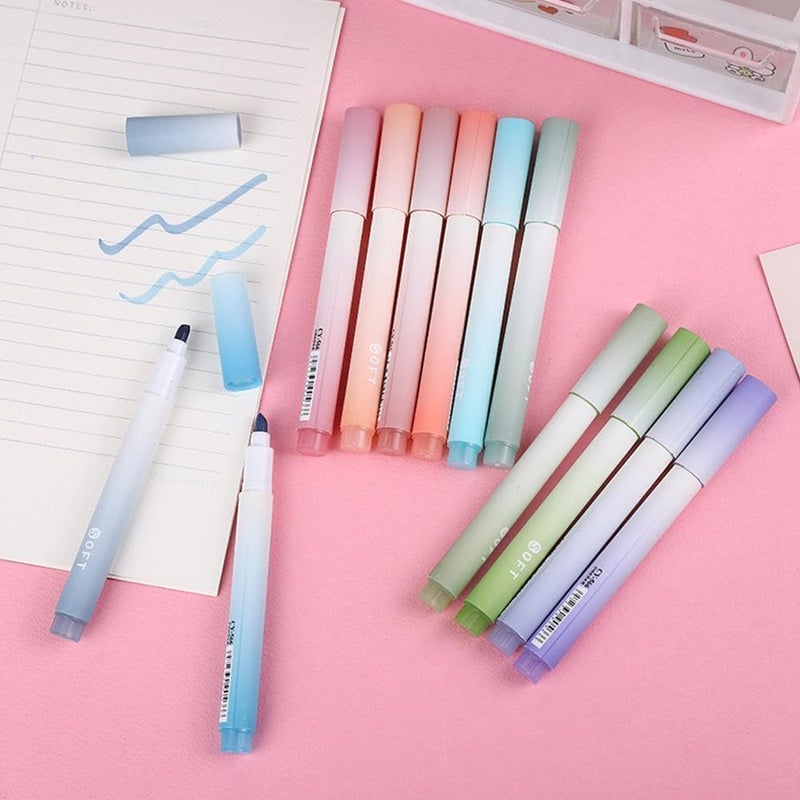 CLOSAL ® Aesthetic Cute Highlighter Pen || Highlighters Markers Pen || Pastel Highlighter Pen Set || Cute Highlighter Pastels (Blue & Green) - Image 5