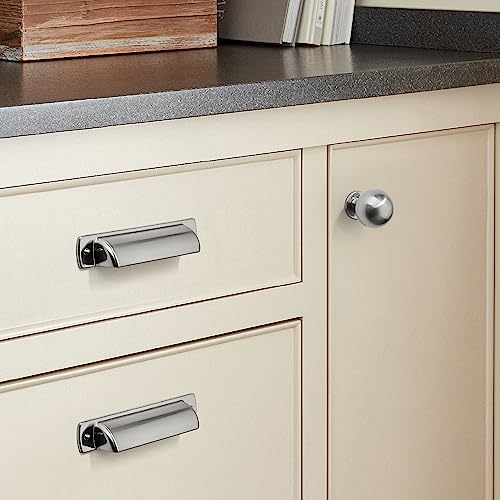 CABDM 10 Pack 1 Inch Vintage Ball Brushed Nickel Cabinet Knobs Kitchen Cabinet Hardware Satin Nickel Drawer Knobs Pulls for Drawers - Image 3