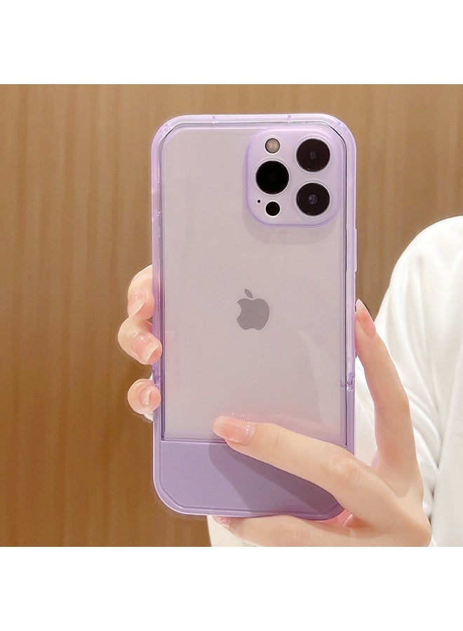 NIBEMINENT Simplicity Transparent Protective TPU Case Cover For iPhone 16 Pro Max, Purple