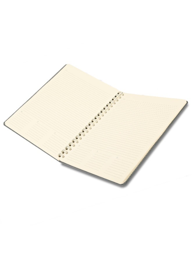 FIS Executive Bonded Leather Spiral Notebook, Size: 265x200mm, 72 Sheets, Round Corner, Sewn Cover, 70 gsm Ivory Paper, Grey Color, Pack in Gift Box-FSNBSEXIVBLGY - Image 3