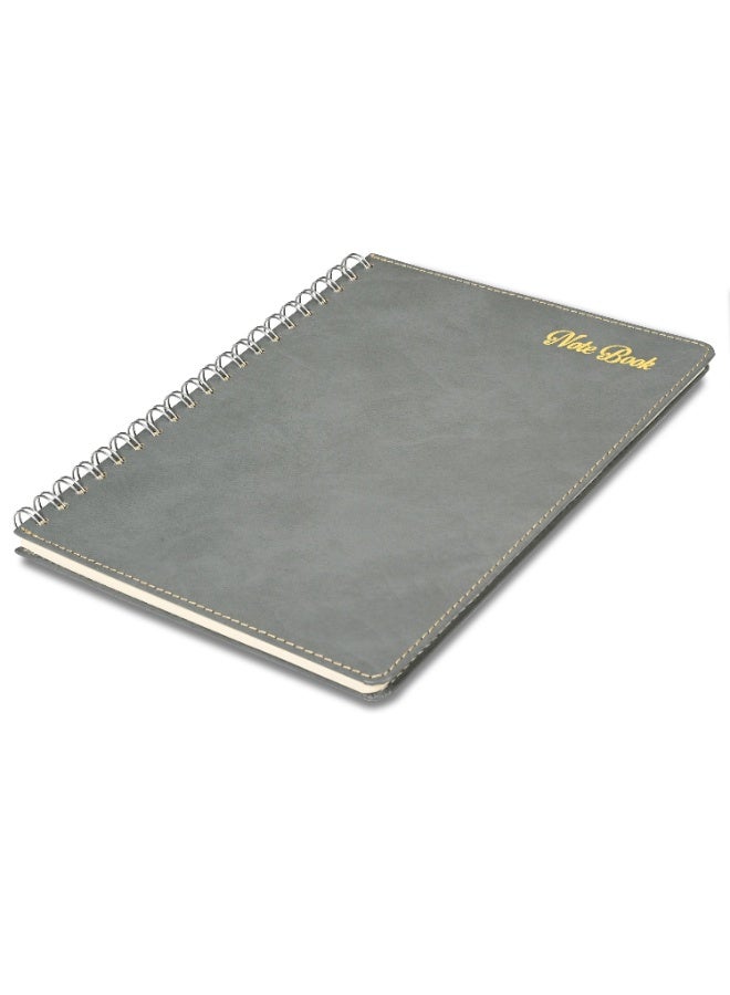 FIS Executive Bonded Leather Spiral Notebook, Size: 265x200mm, 72 Sheets, Round Corner, Sewn Cover, 70 gsm Ivory Paper, Grey Color, Pack in Gift Box-FSNBSEXIVBLGY - Image 1