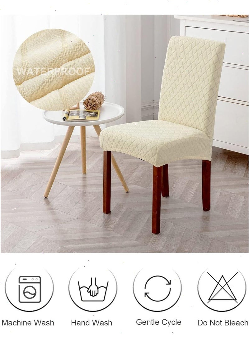 يواوليتي كرسي مقاوم للماء يغطي لغرفة الطعام مجموعة من 4 ، غطاء كرسي الطعام للإزالة بارسون كرسي الغلاف كرسي حماة يغطي للمطبخ - Image 5