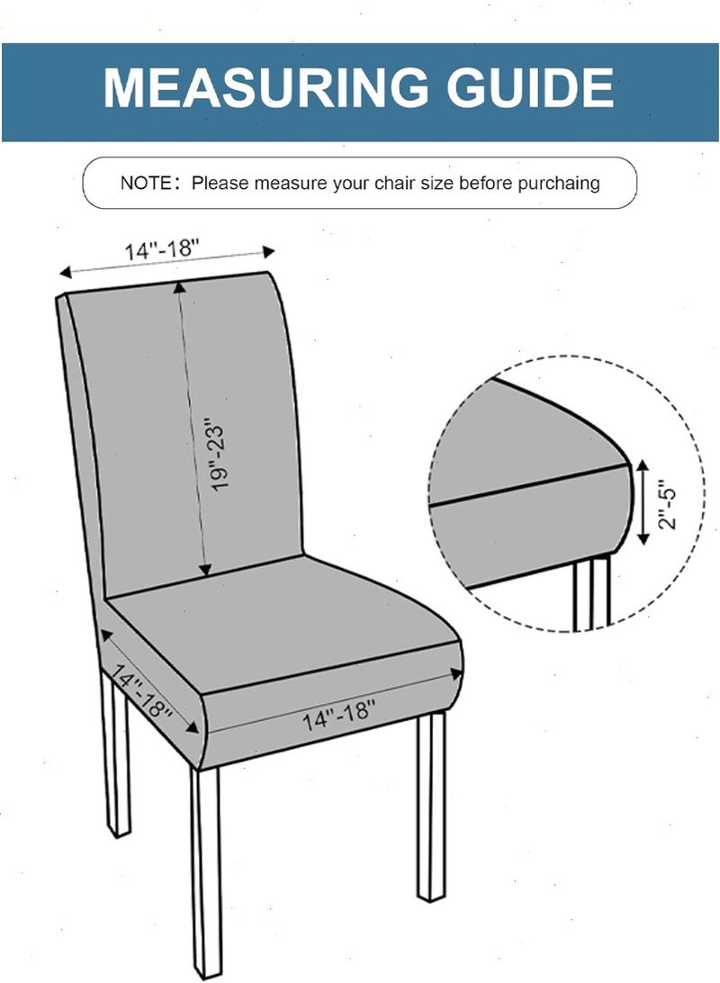يواوليتي كرسي مقاوم للماء يغطي لغرفة الطعام مجموعة من 4 ، غطاء كرسي الطعام للإزالة بارسون كرسي الغلاف كرسي حماة يغطي للمطبخ - Image 2