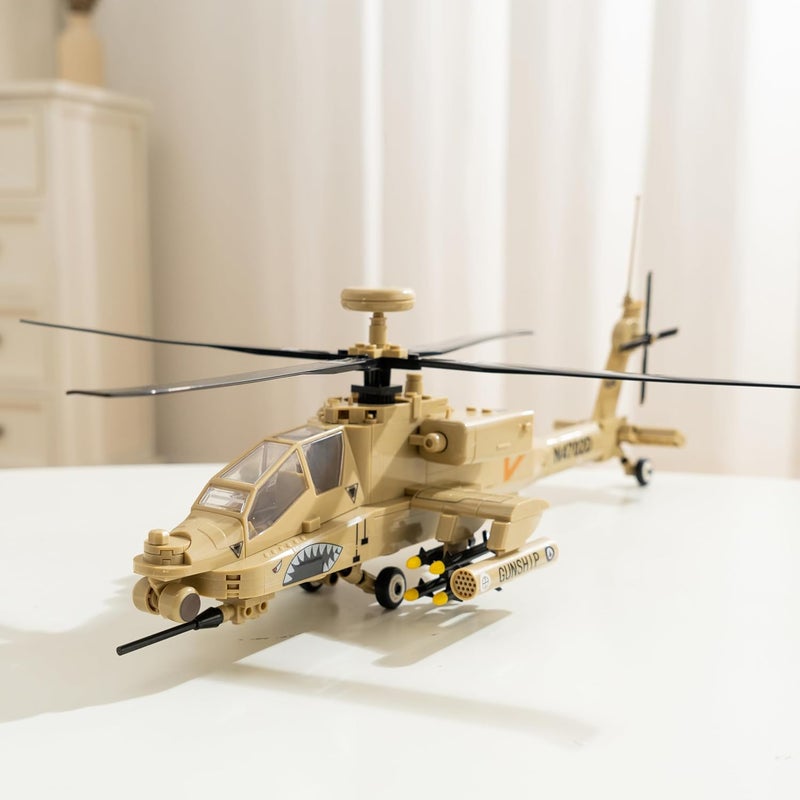 Apostrophe Games AH-64 Apache Helicopter Building Block Set – 259 Pieces - Ages 10+ - Image 2