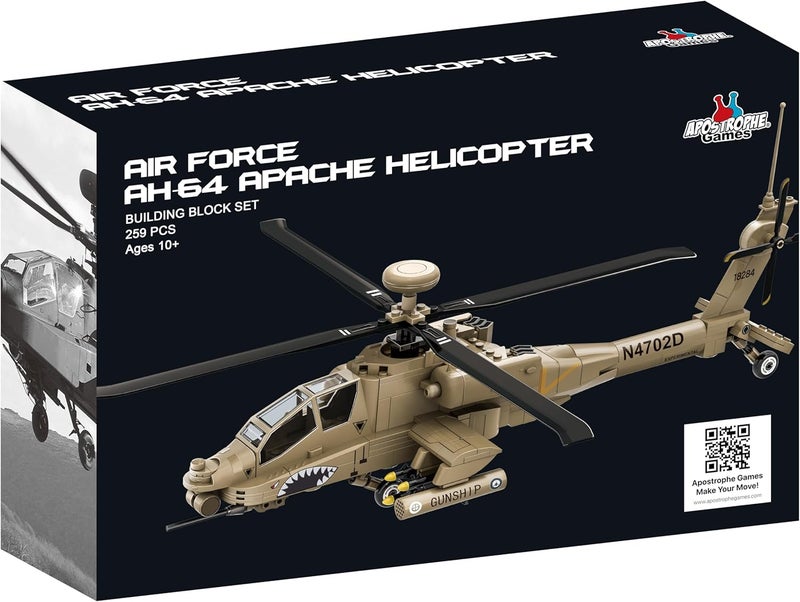 Apostrophe Games AH-64 Apache Helicopter Building Block Set – 259 Pieces - Ages 10+ - Image 5