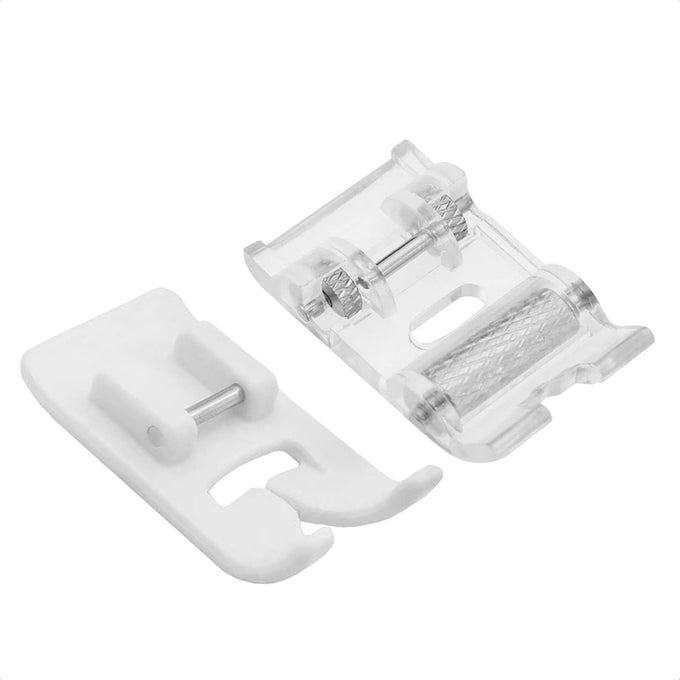 2 PIECES ROLLER AND NONSTICK ZIGZAG TEFLON SEWING MACHINE PRESSER FOOT FITS FOR ALL LOW SHANK SNAPON SINGER BROTHER BABYLOCK JANOME SIMPLICITY ETC SEWING MACHINE