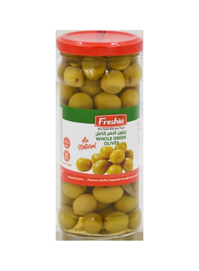 Freshia Whole Green Olives 335g | Premium Quality Unpitted Olives | Brined in Natural Sea Salt | Perfect for Salads, Pizzas, Mediterranean Dishes | Rich in Antioxidants - Image 1
