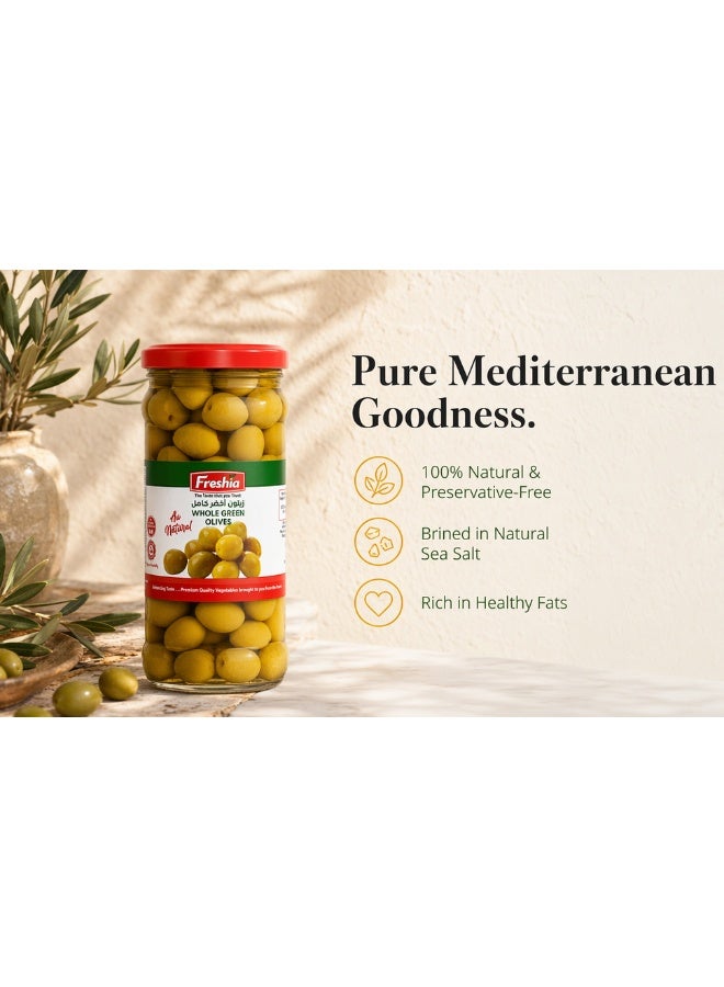 Freshia Whole Green Olives 335g | Premium Quality Unpitted Olives | Brined in Natural Sea Salt | Perfect for Salads, Pizzas, Mediterranean Dishes | Rich in Antioxidants - Image 4