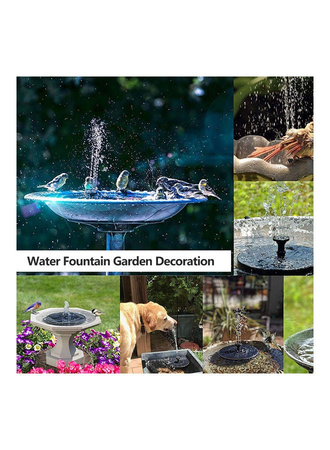 Generic 1.7W Solar Panel Water Fountain Bird Bath Small Pond Garden Decoration Black 17.00x4.50x17.00cm  - Image 5