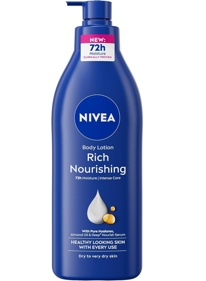 نيفيا لوشن للجسم للبشرة الجافة إلى الجافة جدًا، غني ومغذي 5 في 1، عناية كاملة، ترطيب مكثف لمدة 72 ساعة، 400 مل - Image 1