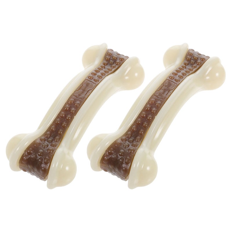 2pcs Dog Chew Toy Dog Biting Bone Shape Toy Dog Teeth Cleaning Toy Bite Resistant Toy - Image 1