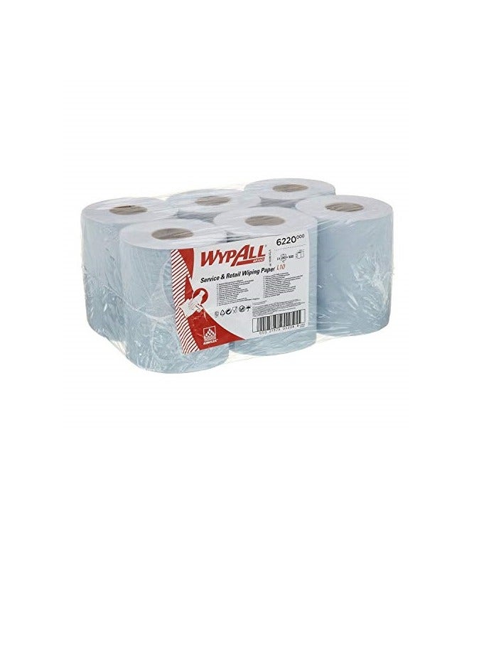 WypAll WypAll L10 Service & Retail Wiping Paper, Blue - 280 Sheets per Roll, Pack of 6 Rolls  - Image 1