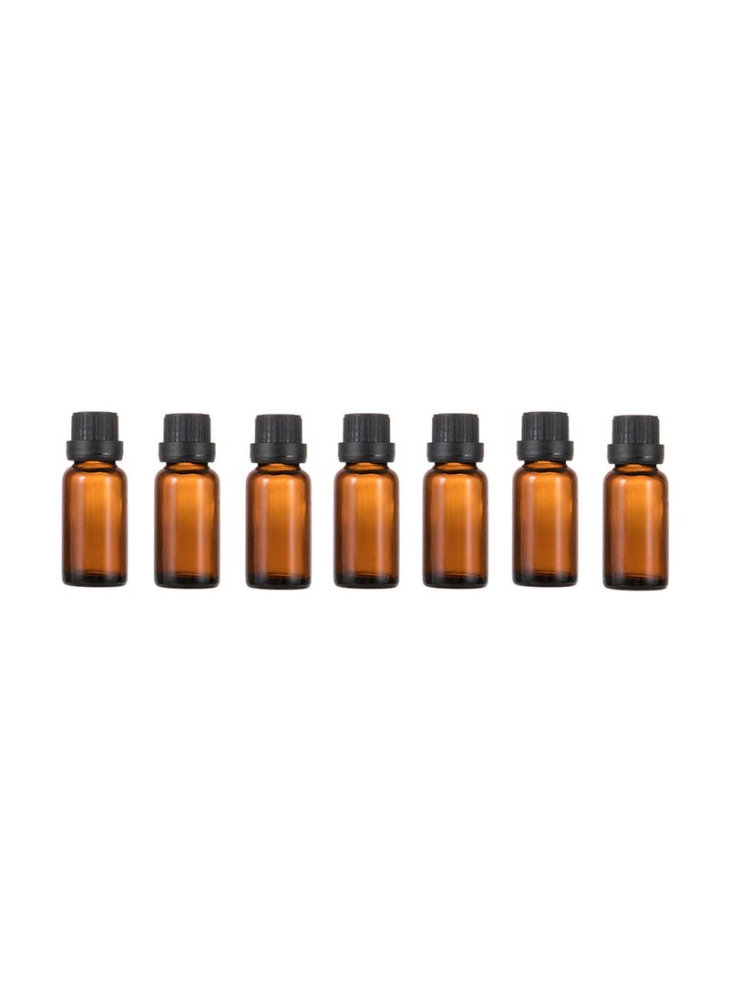 SYBL - 6Pcs Amber Glass Essential Oil Bottles with Orifice Reducer and Black Cap Empty Cosmetic Perfume Aromatherapy Storage Container Vial Pots Portable Refillable size 20ml/0.67oz - Image 1
