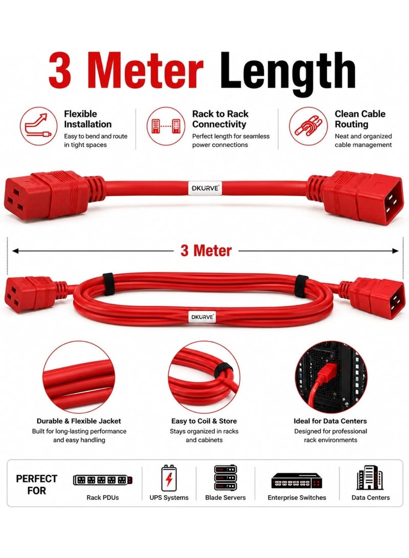 DKURVE C19 to C20 Power Cable 3M  Power Cable - Image 4
