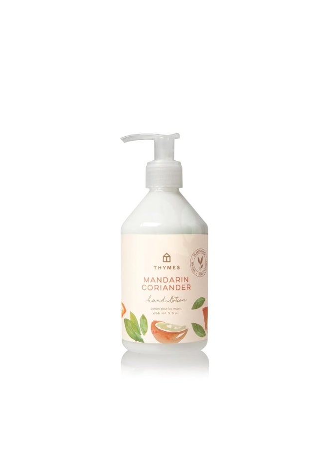 Thymes Moisturizing Hand Lotion for Dry Skin - Moisturizer for Beauty and Personal Care - Luxury Hand Lotion for Women & Men with Shea Butter & Aloe Vera (Mandarin Coriander, 9 fl oz)