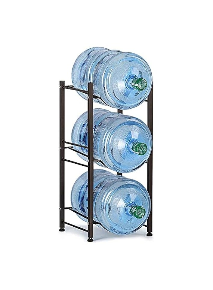 erorex 3-Tier Water Bottle Holder Cooler Jug Rack, 5 Gallon Water Bottle Storage Rack Detachable Heavy Duty Chrome Water Bottle Cabby Rack Caddy Carrier with Holder (Black)  - Image 1