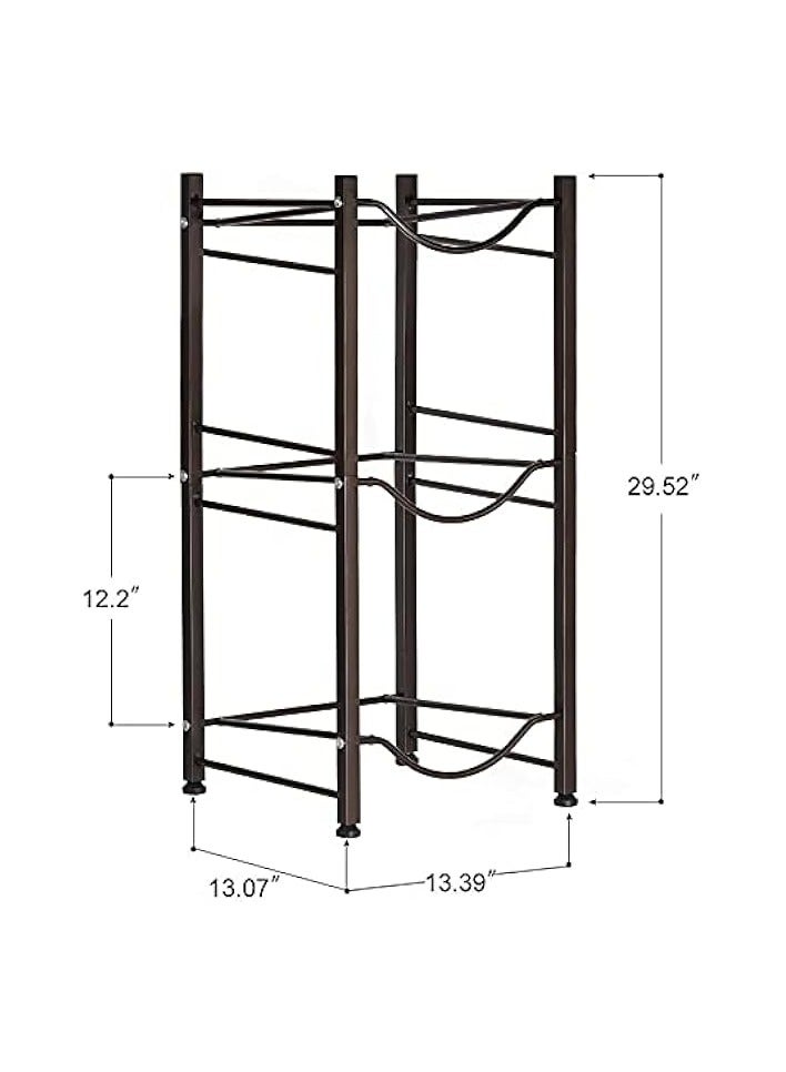 erorex 3-Tier Water Bottle Holder Cooler Jug Rack, 5 Gallon Water Bottle Storage Rack Detachable Heavy Duty Chrome Water Bottle Cabby Rack Caddy Carrier with Holder (Black)  - Image 3