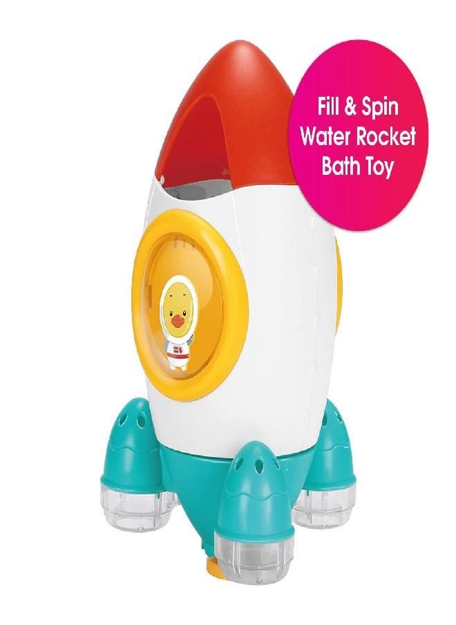 Edushape - Edushape Fill & Spin Water Rocket - Toddler Bath Toys - Strainer Bathtub Toy - Early Child Development Boys & Girls Water Bath Toy - Baby Bath Toys for Toddlers 1-3 - Cause & Effect, Cognitive Skills - Image 1
