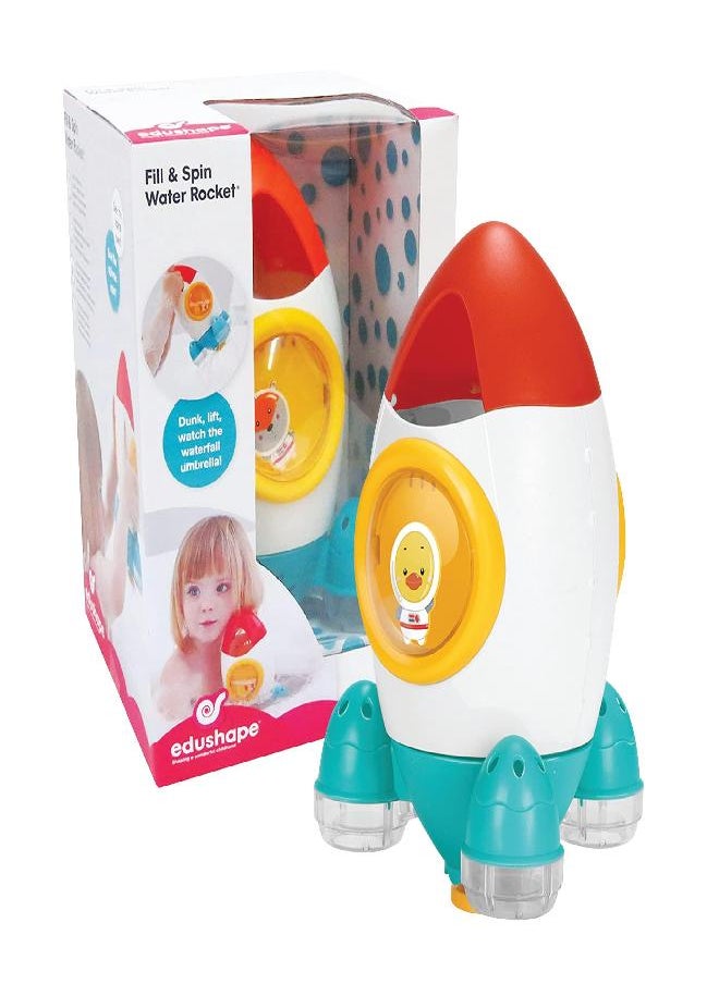 Edushape - Edushape Fill & Spin Water Rocket - Toddler Bath Toys - Strainer Bathtub Toy - Early Child Development Boys & Girls Water Bath Toy - Baby Bath Toys for Toddlers 1-3 - Cause & Effect, Cognitive Skills - Image 1