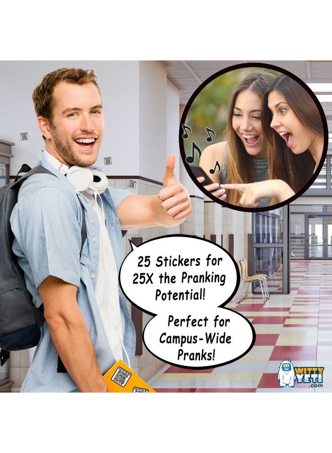 Witty Yeti Ad-Free, Realistic 2x2IN Fake WiFi Rick Roll QR Code Stickers 25 Pack. Best Bulk Practical Joke Novelty Set for April Fools. Trick Friends and Family with Hilarious Vinyl Decal Meme Prank - Image 3